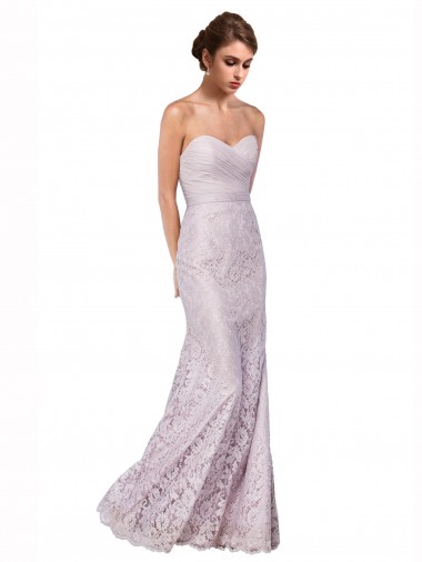 Sweetheart Long Lace Sleeveless Bridesmaid Dress / Evening Dress Essex