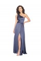 One Shoulder Long Silk like Satin Dusk Sleeveless Formal Evening Gown / Prom Dress / Bridesmaid Dress Essex